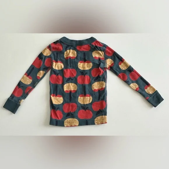 Hanna Andersson long john pajamas 90 cm 3T Candy apple fall autum apples VGUC - Picture 3 of 6